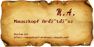 Mauszkopf Arétász névjegykártya